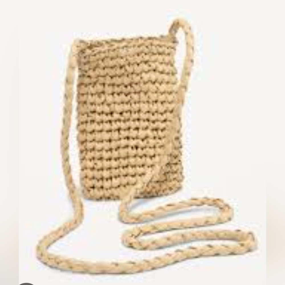 Straw-Paper Crochet Crossbody Bag for Women Boho Travel Summer Tropical